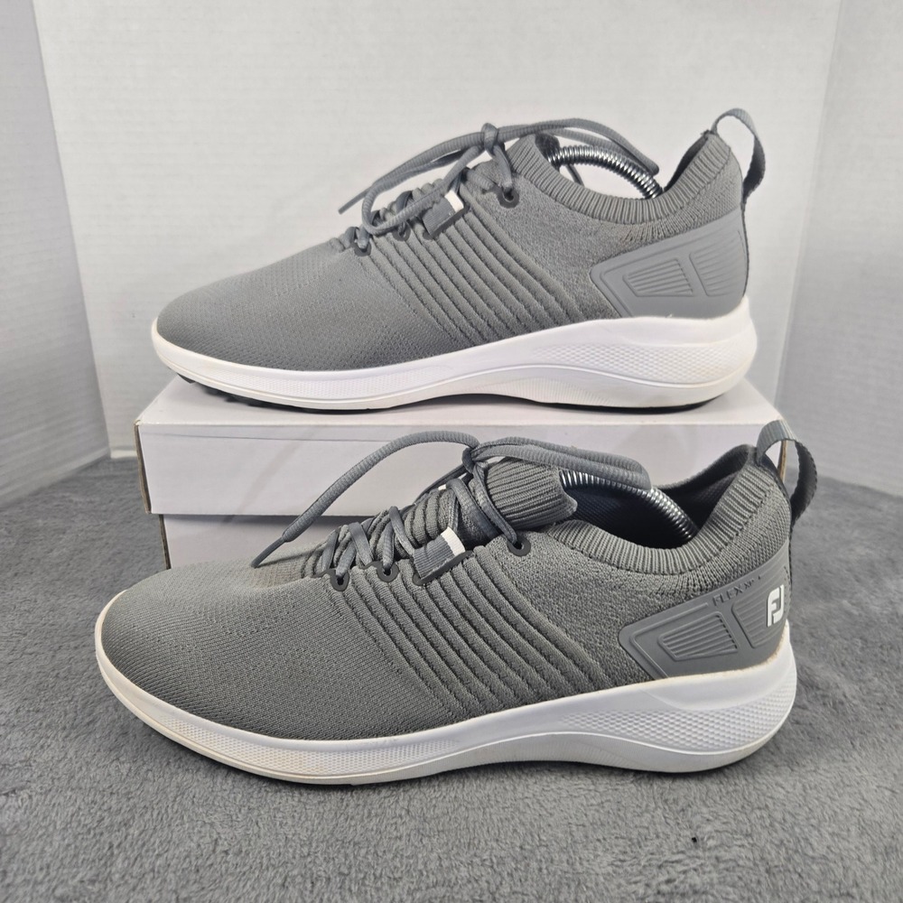 FootJoy Flex XP Mens Grey Spikeless Golf Shoes 56273 Wide 9.5W